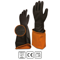 BEYBİ KORUN UZUN SİYAH TIRTIKLI ELDİVEN 45 CM