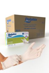 Dolphin Beyaz Lateks Eldiven Pudralı